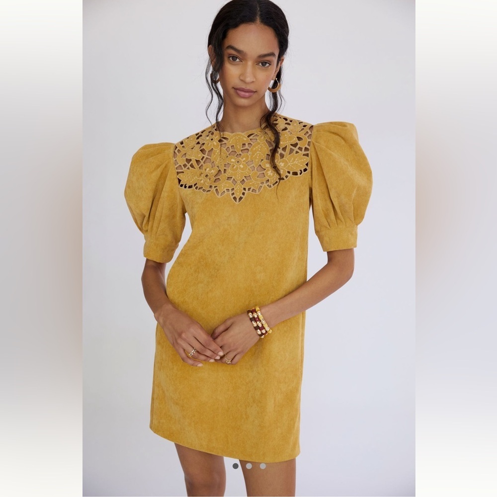 Anthropologie Sachin And Babi Eyelet Corduroy Shift Dress